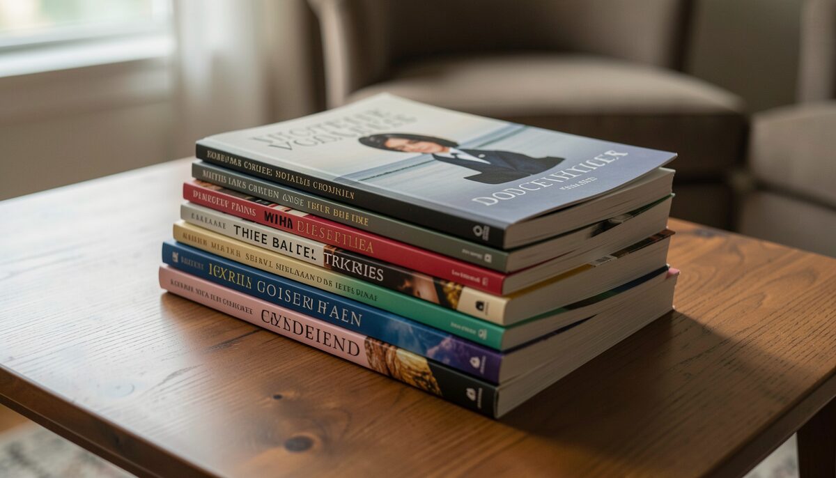 A stack of literary magazines on a coffee table