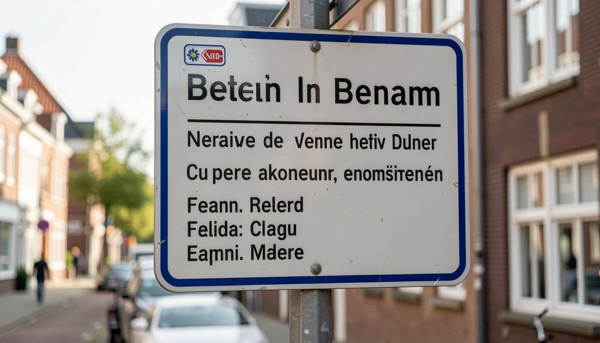 A multilingual street sign in Belgium with French and Dutch text